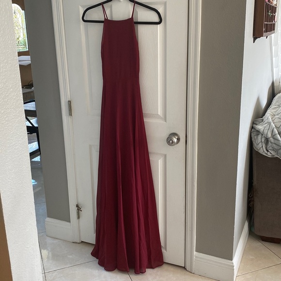 Lulu’s • Mythical Kind of Love Wine Red Maxi Dress perfect fall wedding attire - Picture 2 of 15